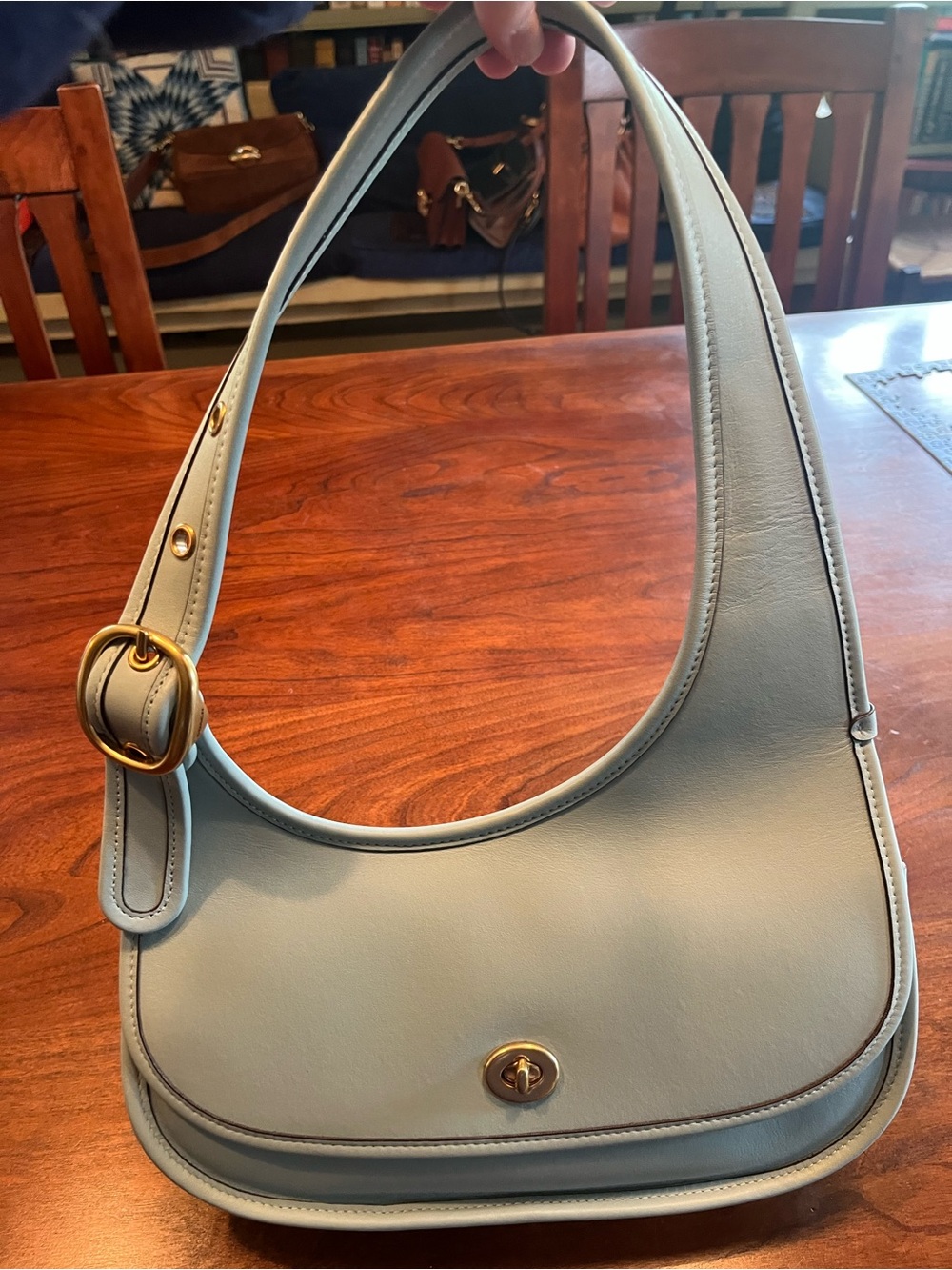 Coach Cashin Carry Crescent 1973 Limited Re-Edition 🐬☀️ in light blue/ brass
